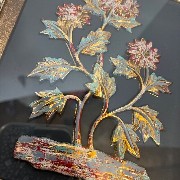 Four Seasons Vintage 3 D Molded Sheet Plastic Picture Floral Wall Hanging Set of - Picture 4 of 6